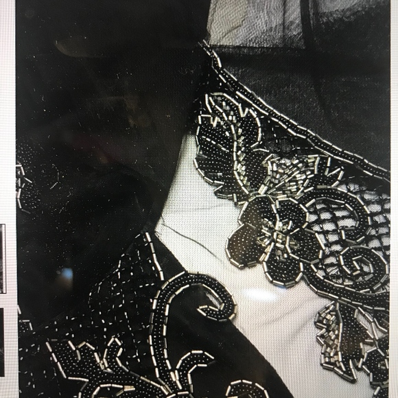 NEW BLACK BEADED EVENING GOWN